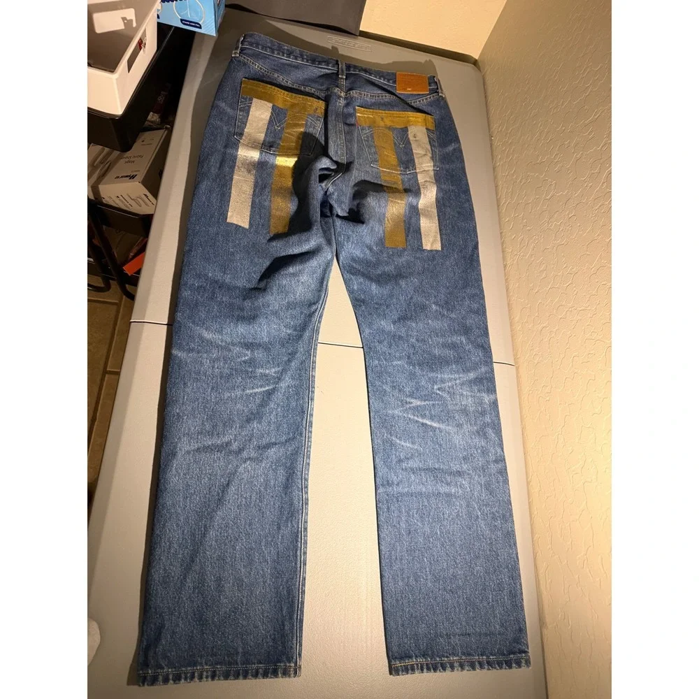 Levis 501 150th Anniversary Edition Custom Jeans Blue Denim 32x32 Mens